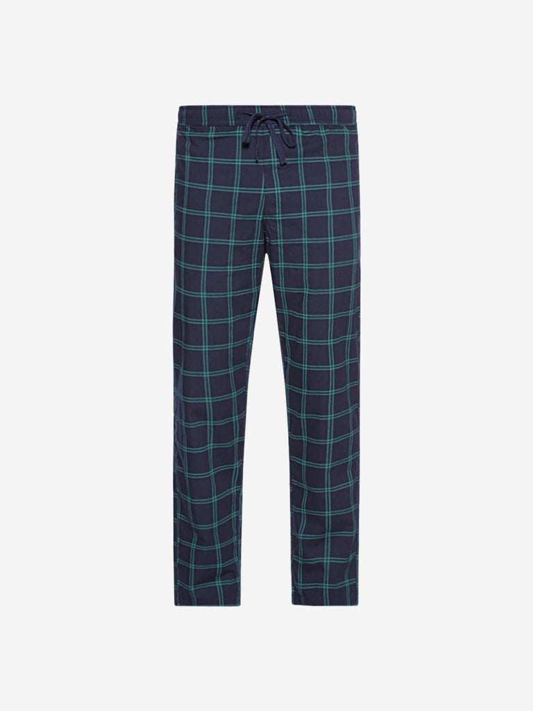 WES Lounge Navy Chequered Relaxed Fit Pyjamas
