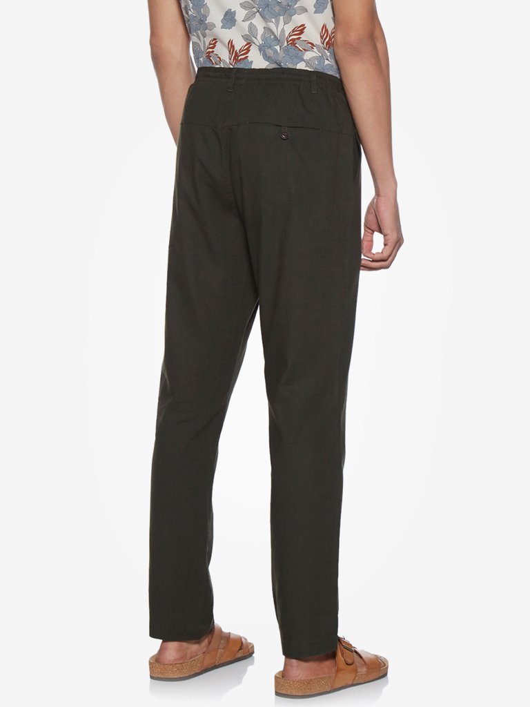 ETA Dark Khaki Slim Fit Trousers