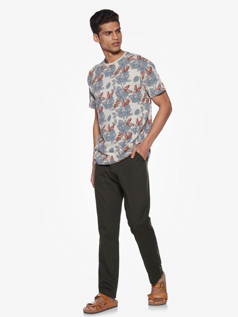 ETA Dark Khaki Slim Fit Trousers