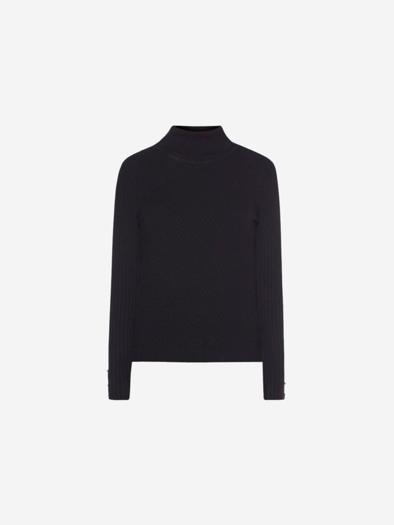 Wardrobe Black Self-Textured Sweater