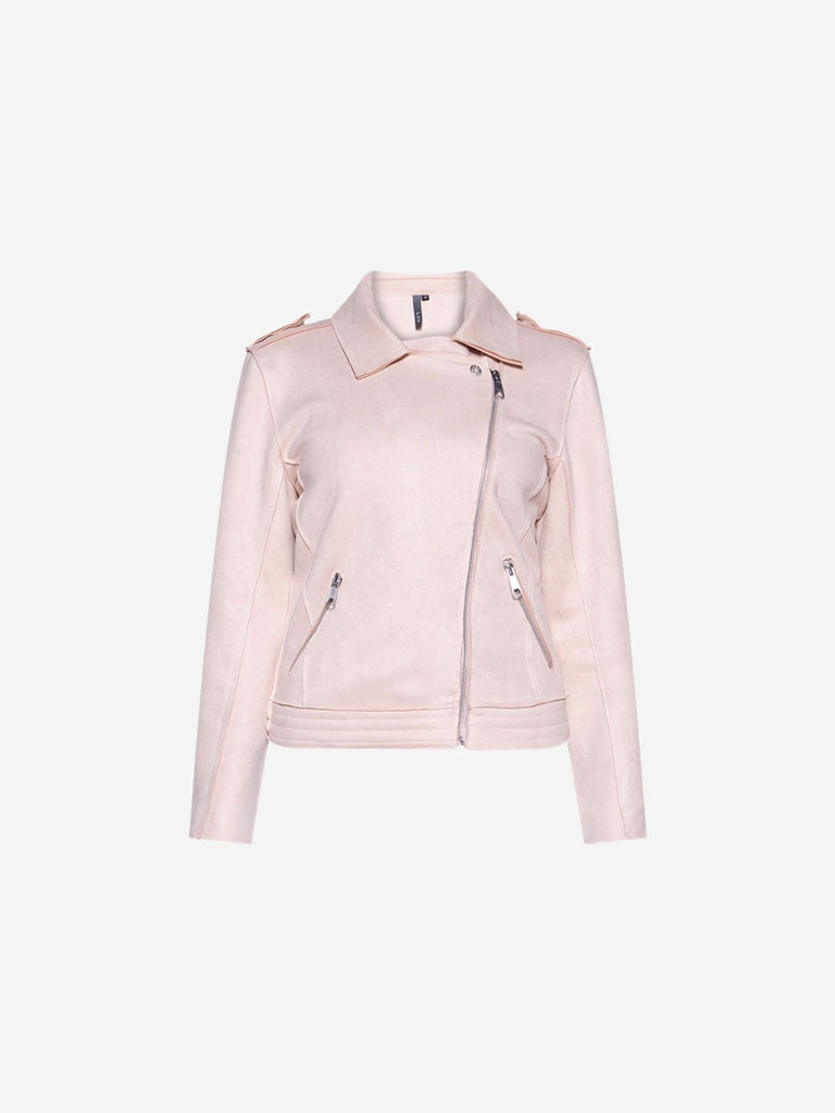 LOV Light Pink Faux Suede Rose Jacket