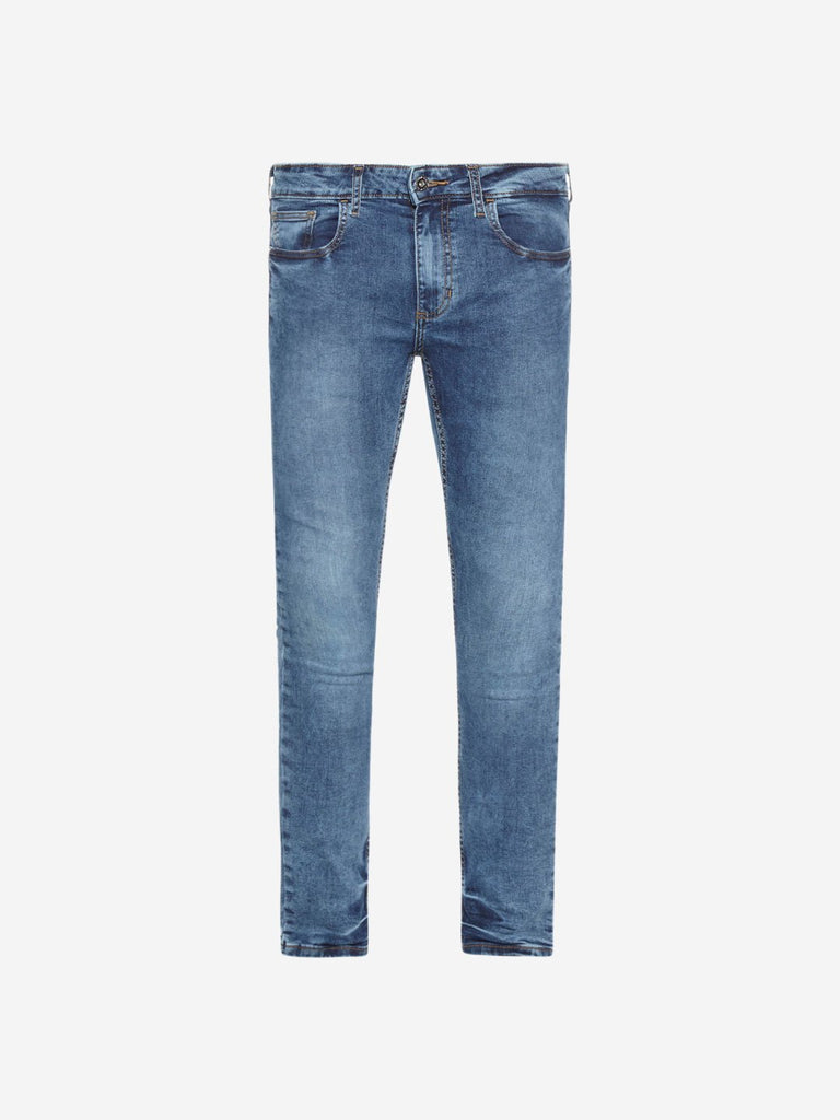 Nuon Nuo Flex Mid Blue Skinny Fit Rocker Jeans