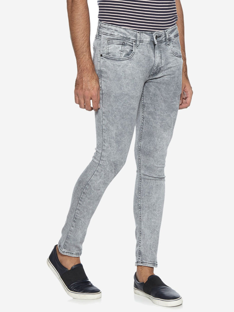 Nuon Nuo Flex Light Grey Skinny Fit Rocker Jeans