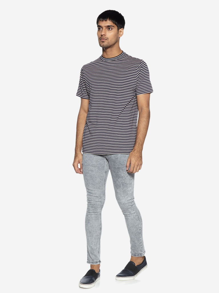 Nuon Nuo Flex Light Grey Skinny Fit Rocker Jeans