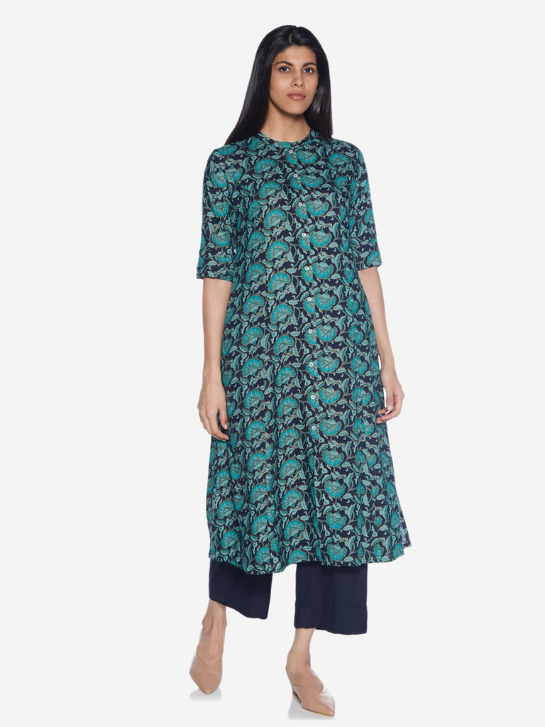 Utsa Indigo Cropped Palazzos