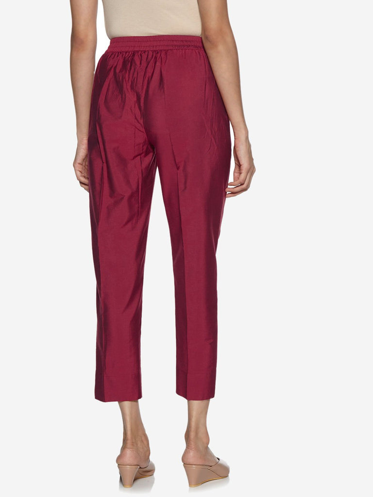 Utsa Maroon Pencil Frame Ethnic Pants
