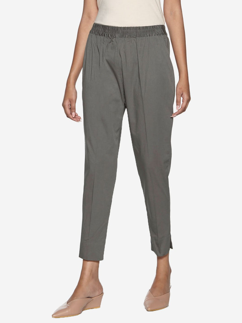 Utsa Grey Pencil Fit Ethnic Pants