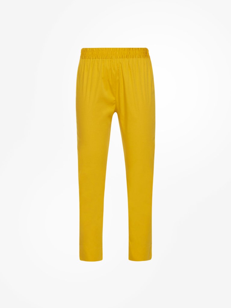 Utsa Mustard Pencil Fit Ethnic Pants