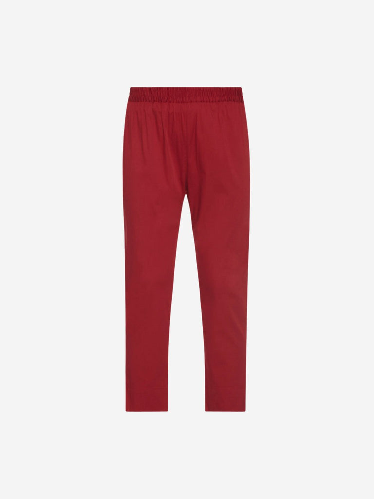 Utsa Red Stretch Cotton Ethnic Pants