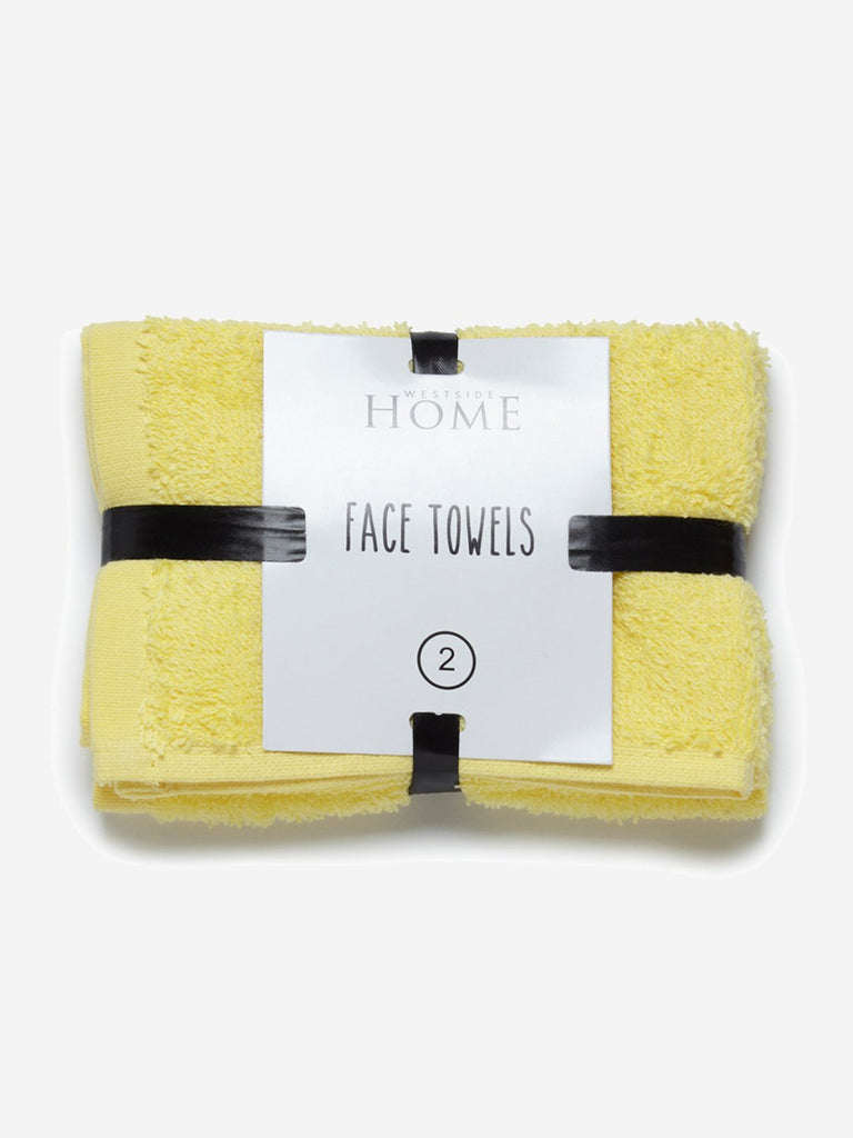 Westside Home Yellow Face Towels Set of Two