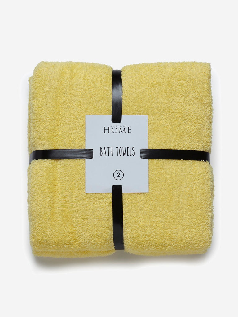 Westside Home Yellow Bath Towels Set of Two