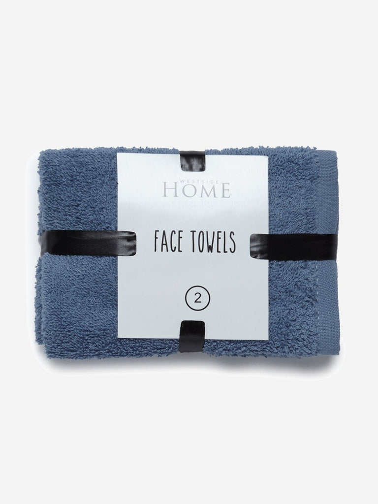 Westside Home Blue Face Towels Set of Two