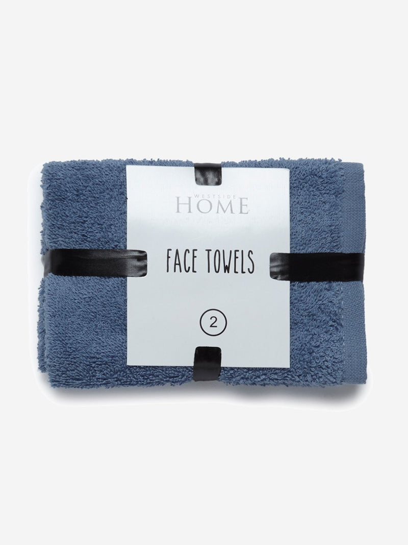 Westside Home Blue Face Towels Set of Two