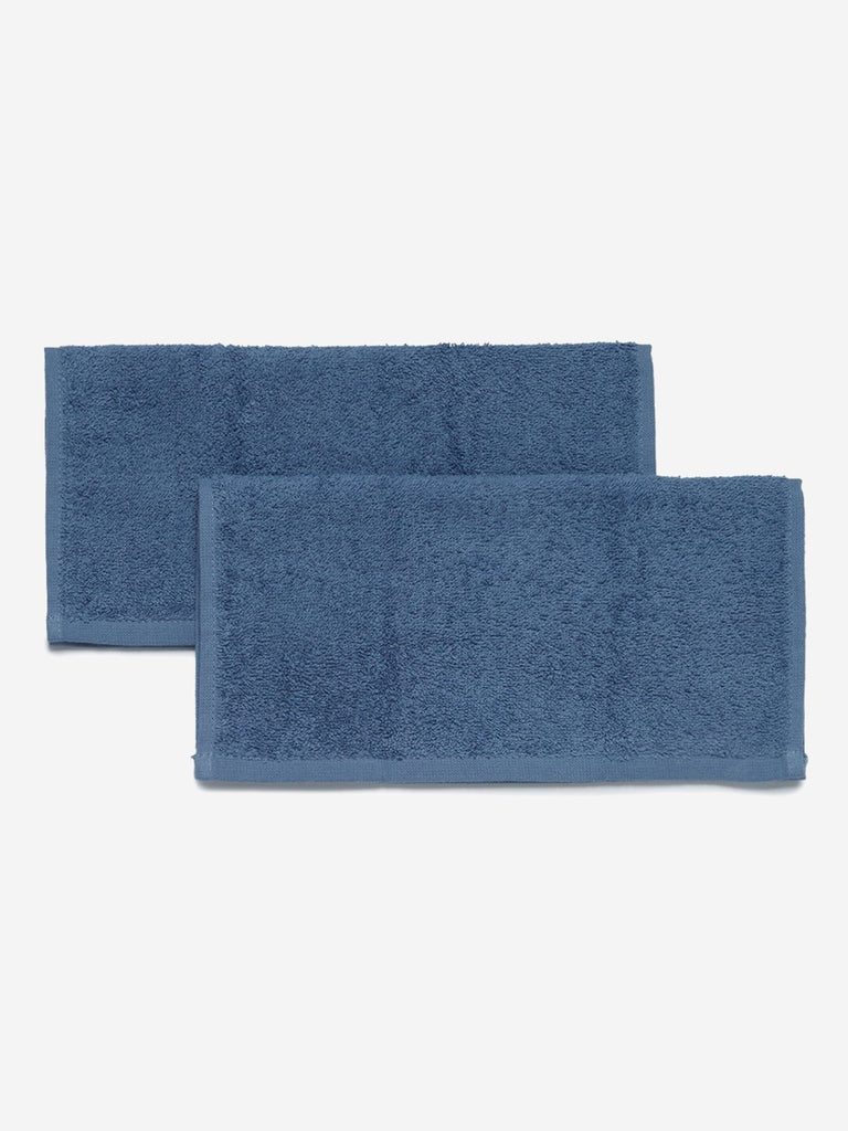 Westside Home Blue Face Towels Set of Two