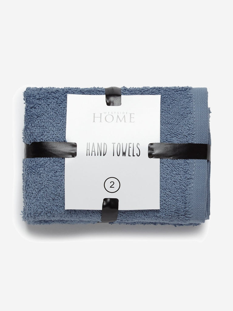 Westside Home Blue Hand Towels Set of Two