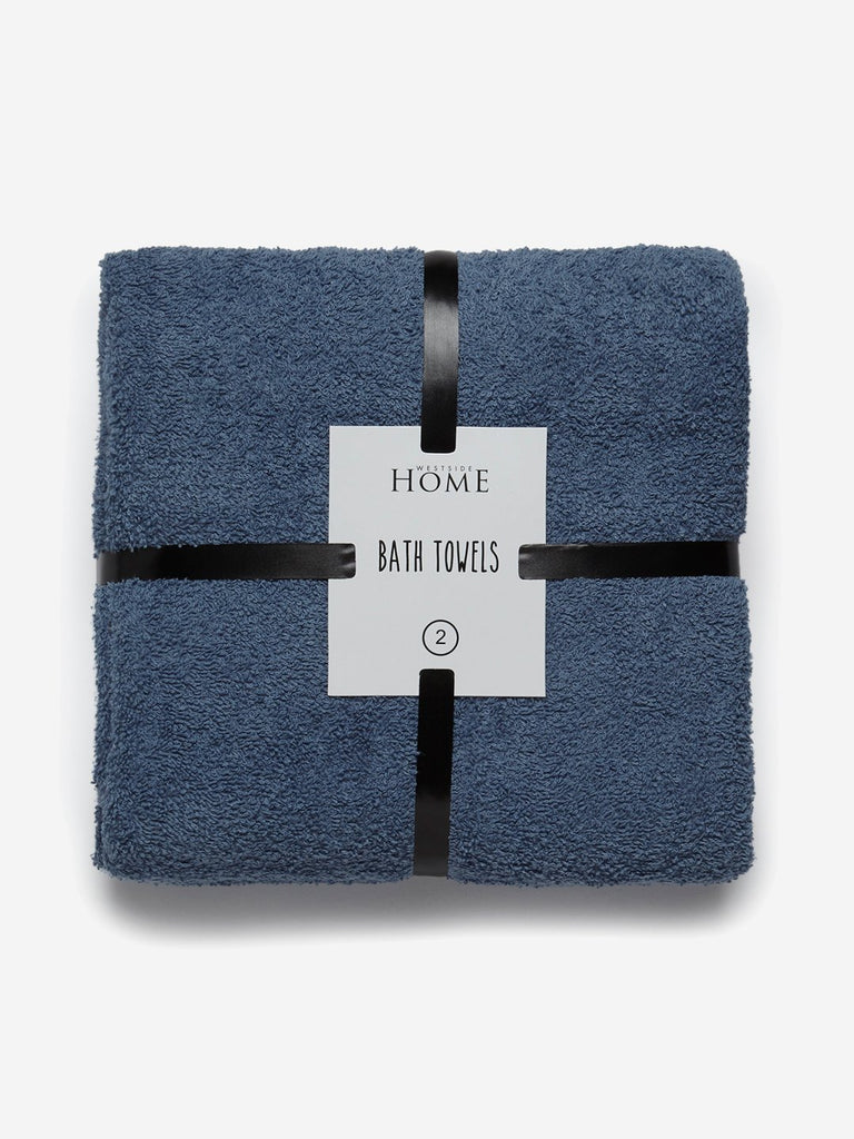 Westside Home Blue Bath Towels Set of Two
