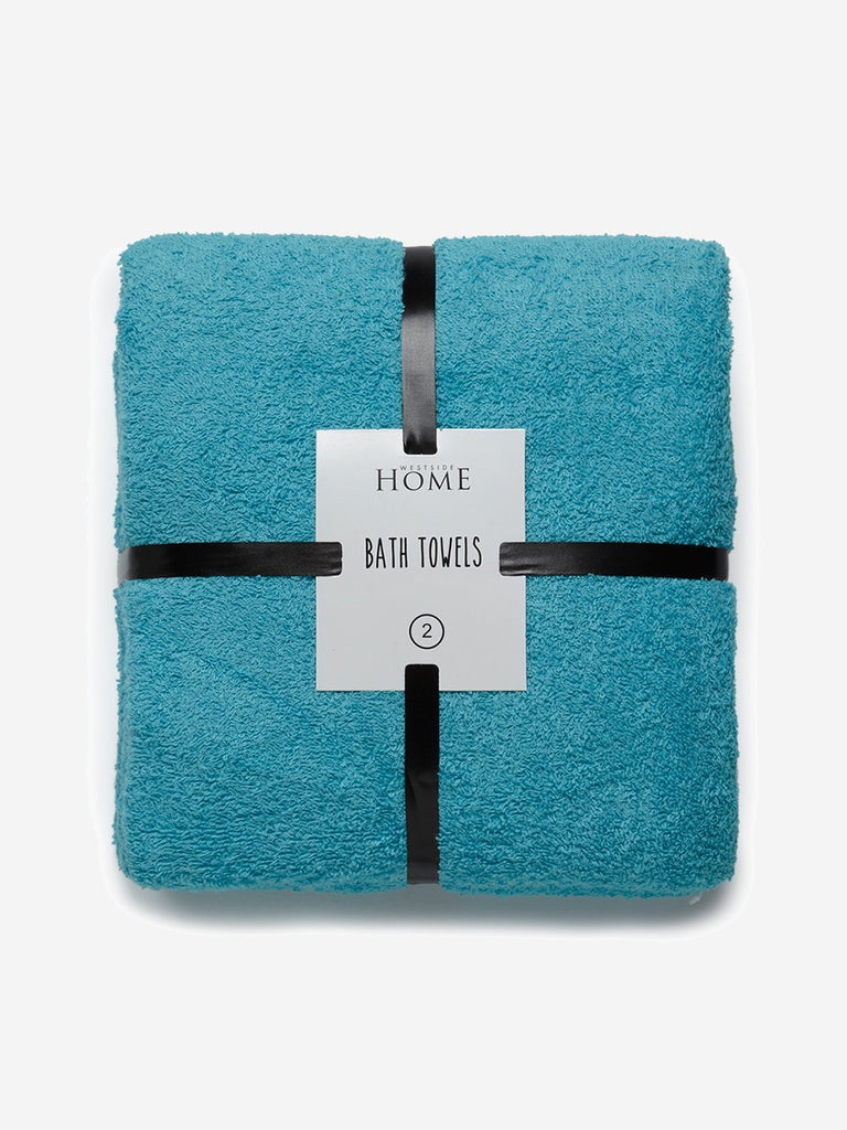 Westside Home Turquoise Bath Towels Set of Two