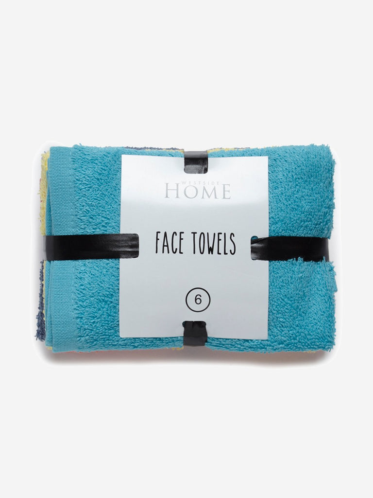 Westside Home Multicolour Face Towels Set of Six