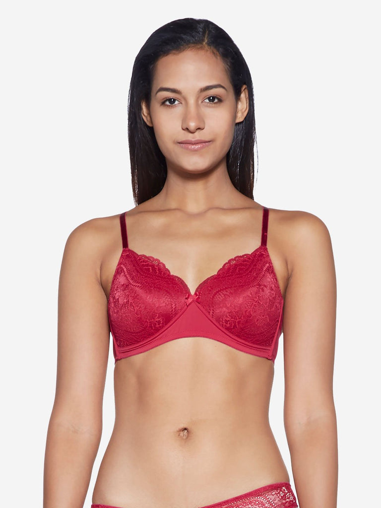 Wunderlove Cherry Red Lace Sunshine Bra