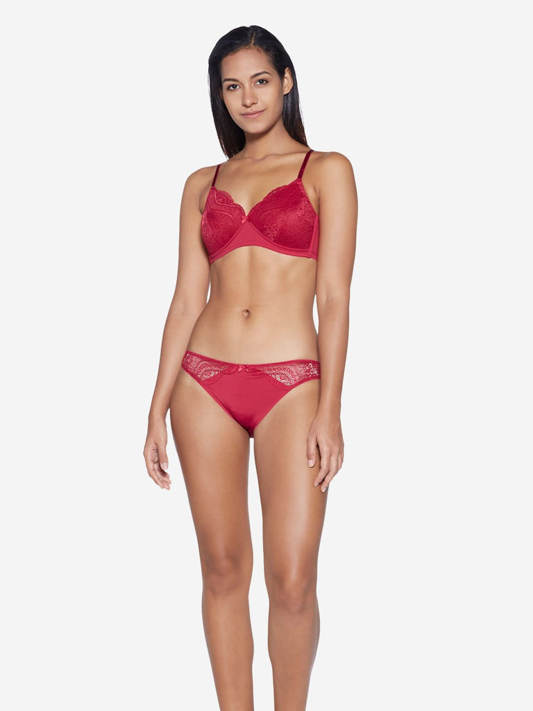 Wunderlove Cherry Red Lace Sunshine Bra