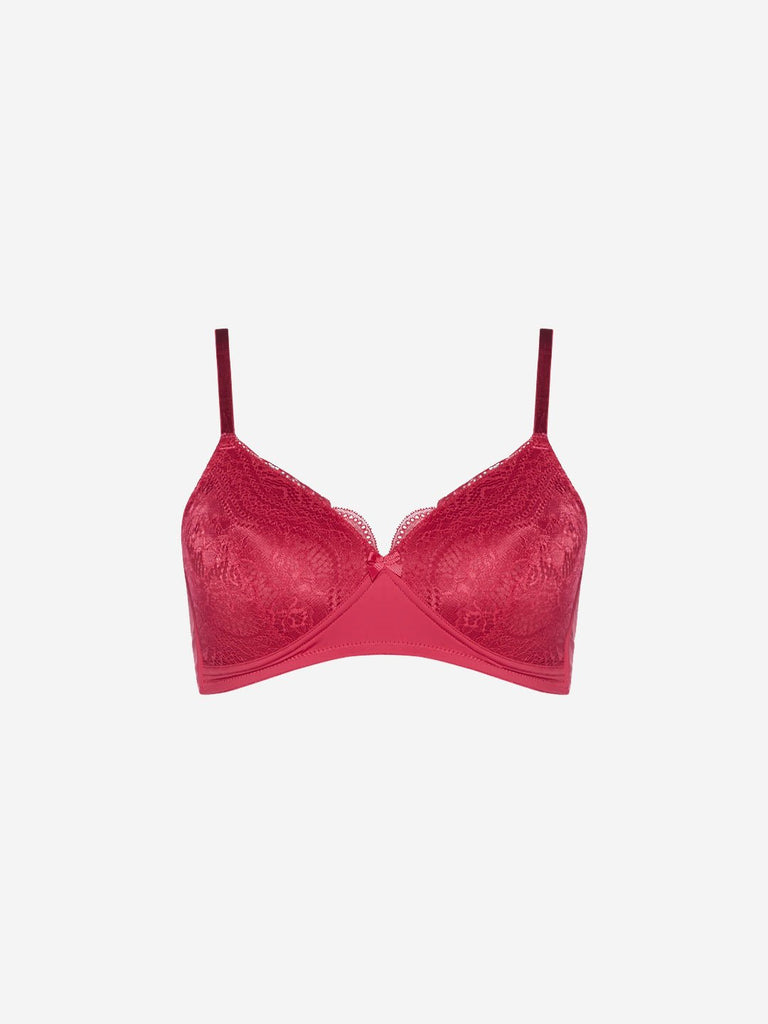 Wunderlove Cherry Red Lace Sunshine Bra