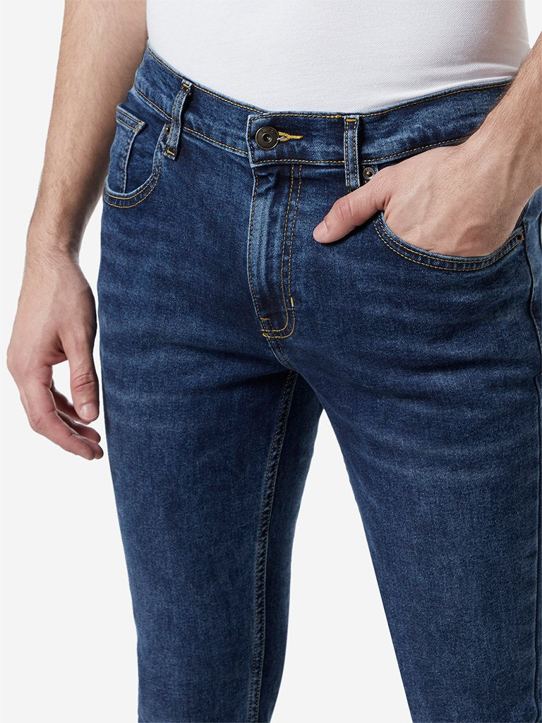 WES Casuals Blue Eco Save Slim Fit Jeans