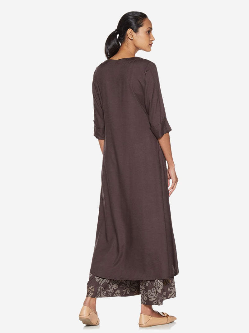 Utsa Charcoal High-Low Kurta