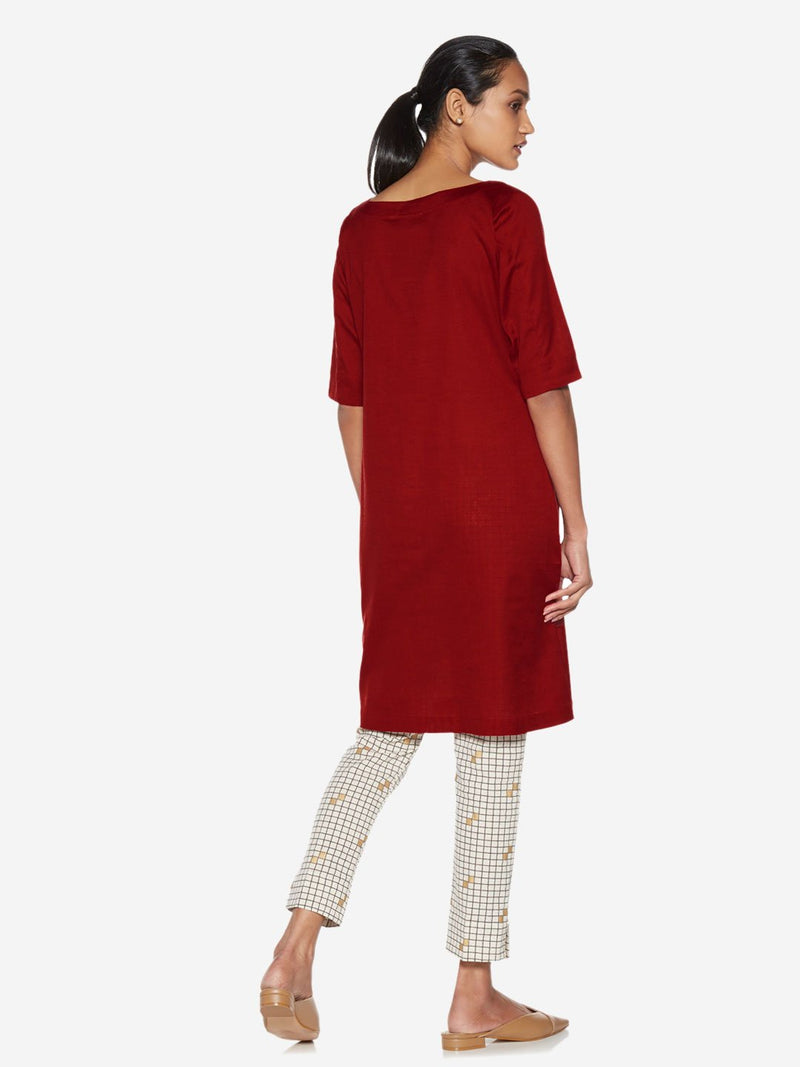 Utsa Red A-line Kurti