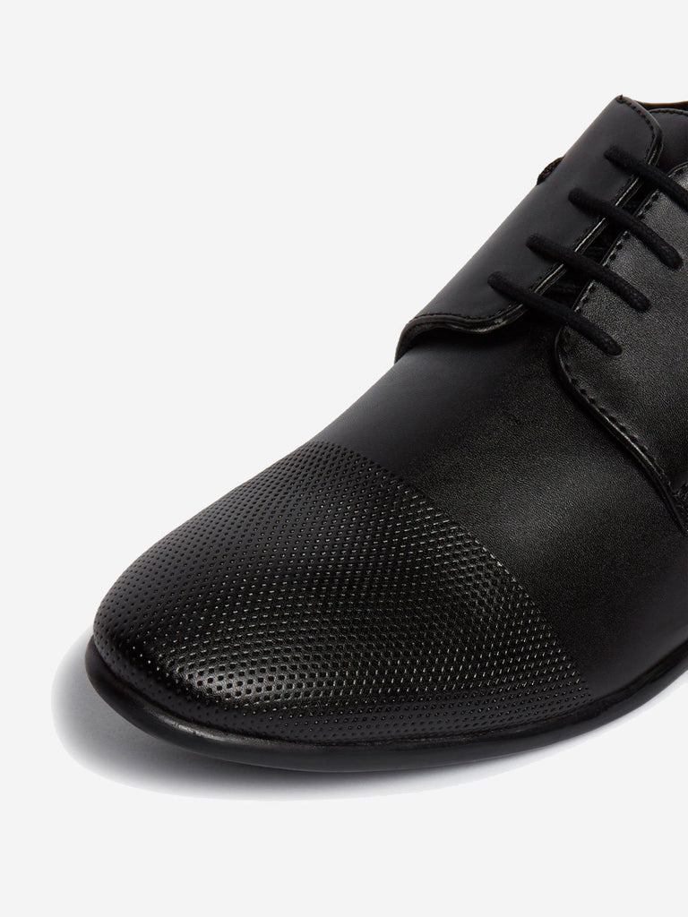 SOLEPLAY Black Perforated Detailed Derby Shoes