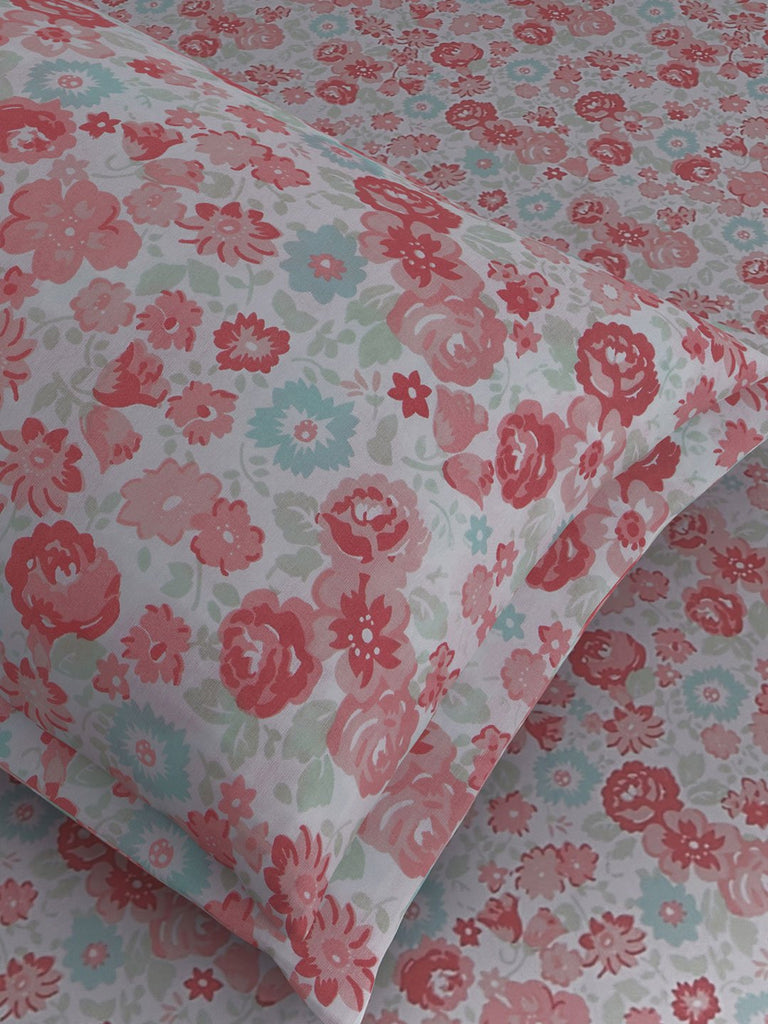 Westside Home Multicolour Floral Single Bedsheet With Pillowcase