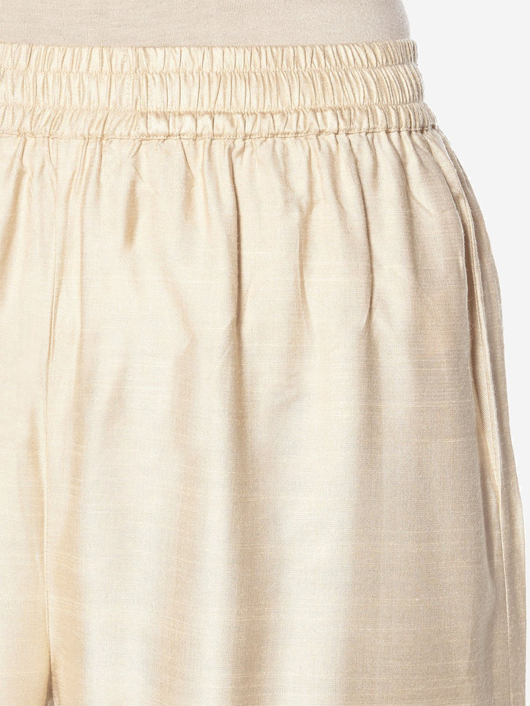 Zuba Beige Cropped Palazzos