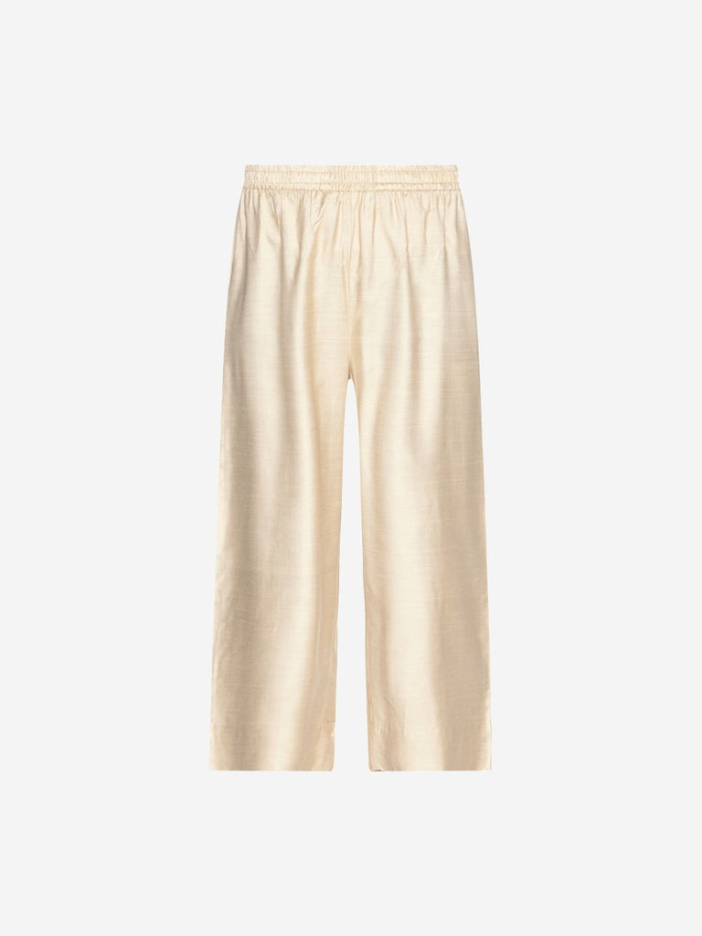 Zuba Beige Cropped Palazzos