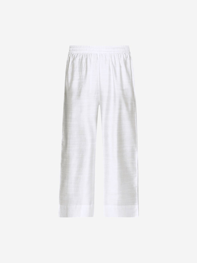 Zuba White Cropped Palazzos