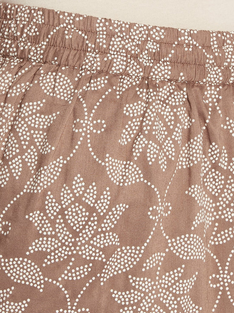 Zuba Brown Floral Patterned Palazzos