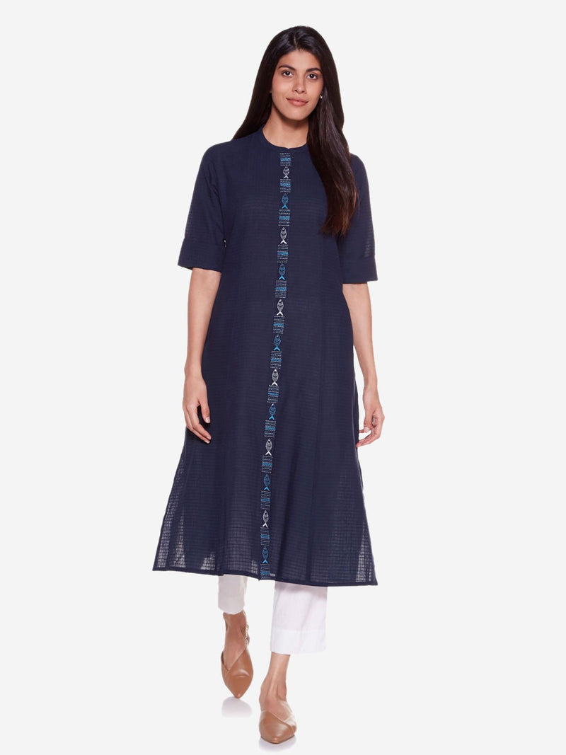 Utsa Indigo A-Line Kurta