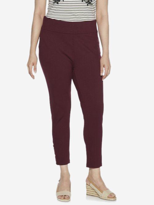 Gia curve Wine Ponte Pants