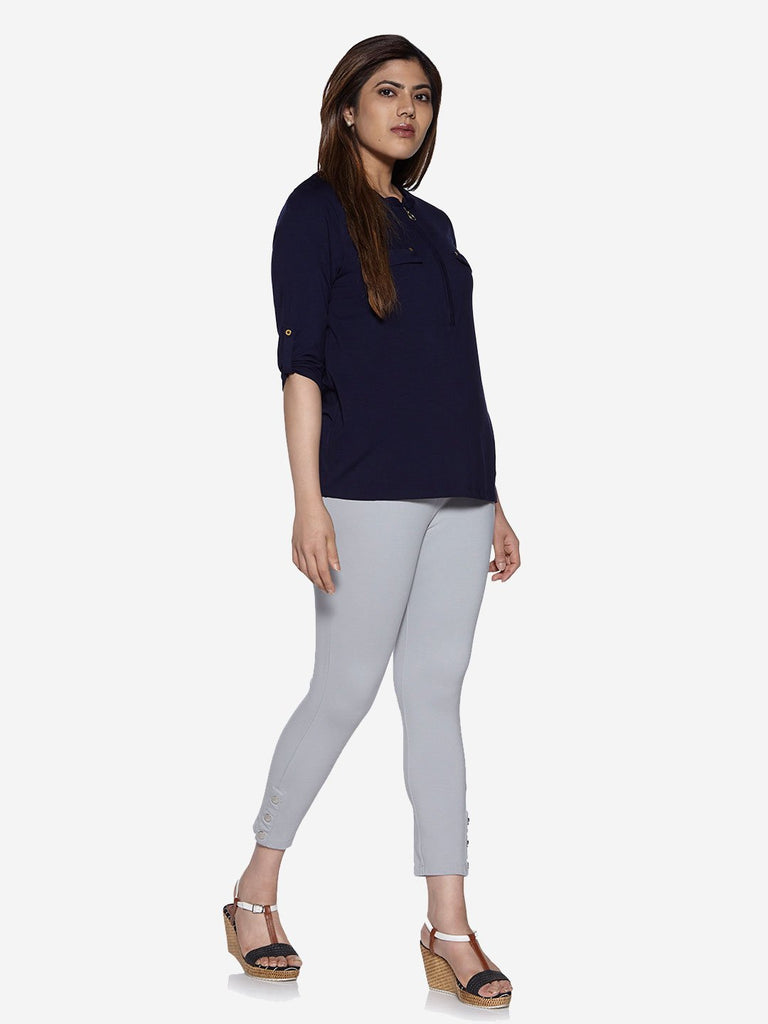 Gia Curve Grey Ponte Pants