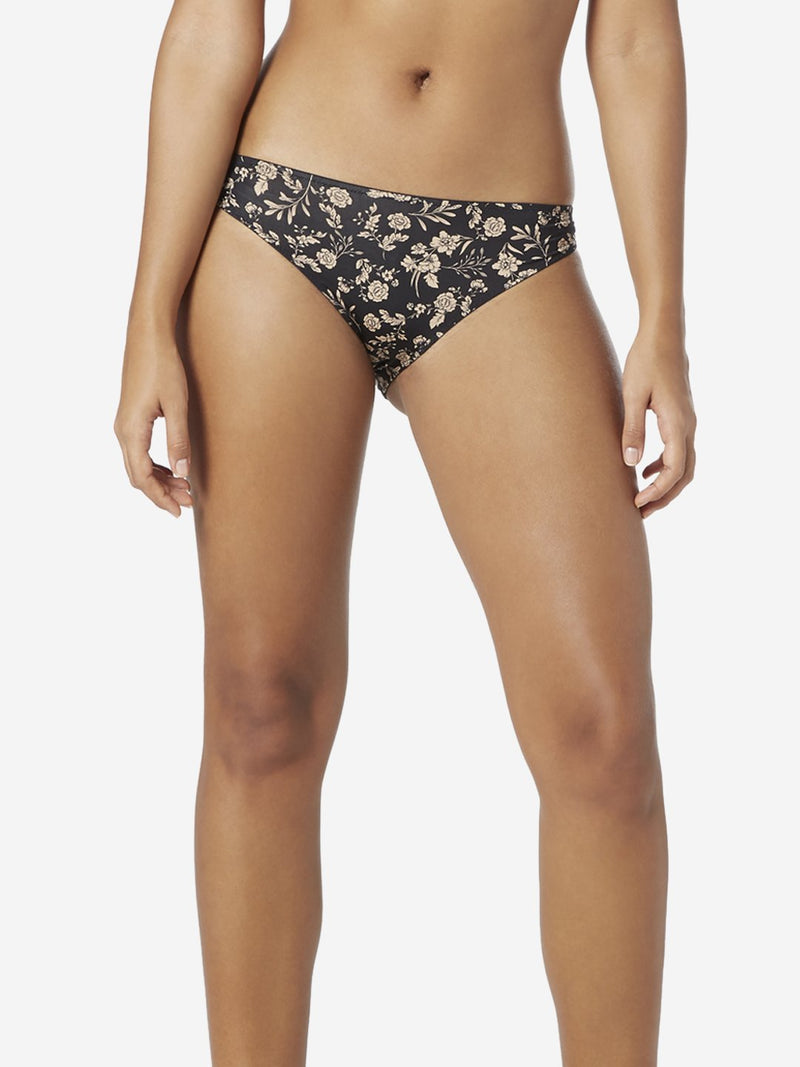 Wunderlove Black Floral Printed Lace Briefs