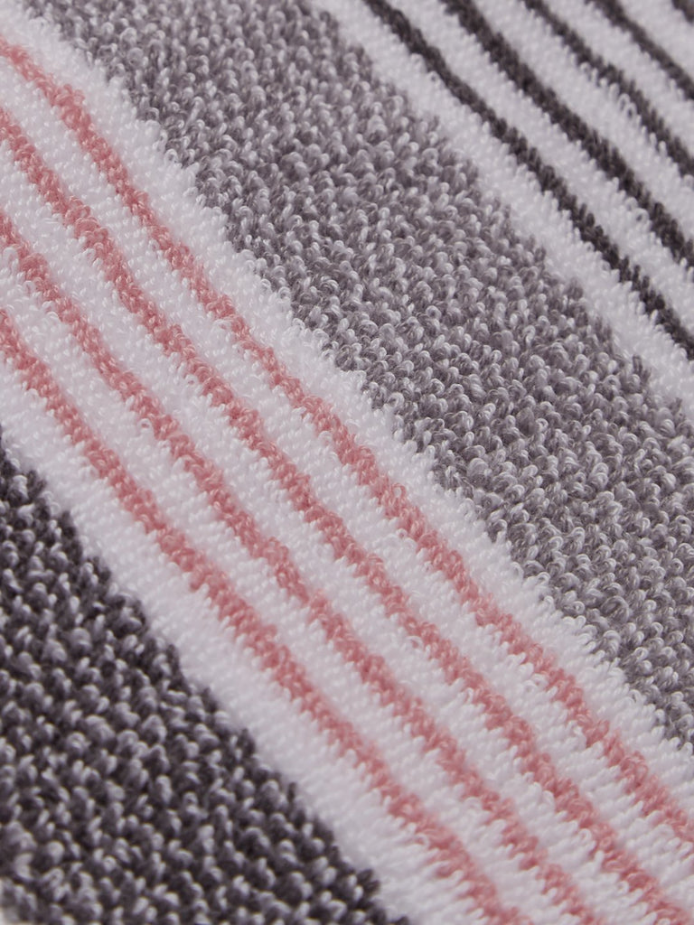 Westside Home Grey Striped 500 GSM Face Towel Set Of Two