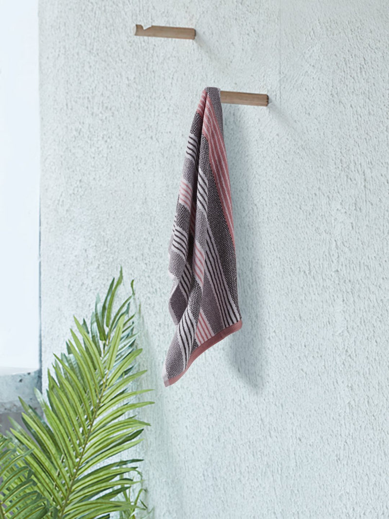 Westside Home Grey Striped 500 GSM Hand Towel