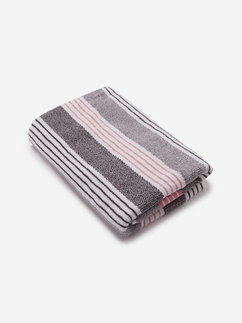 Westside Home Grey Striped 500 GSM Bath Towel