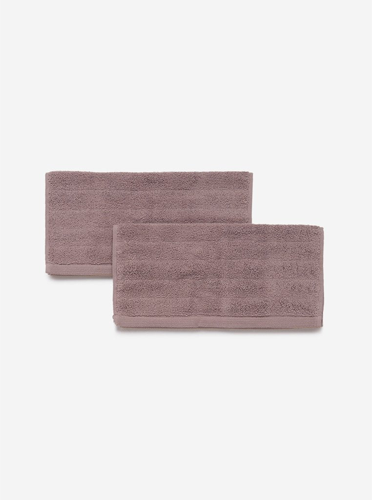 Westside Home Taupe 520 GSM Face Towel Set Of Two