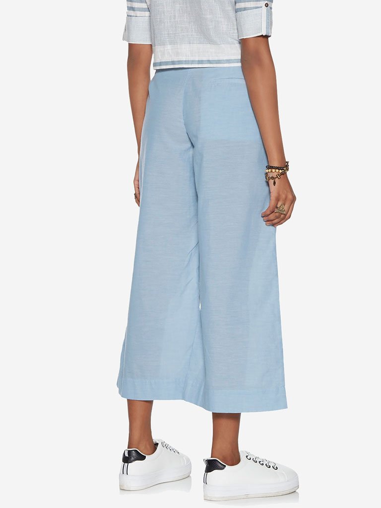 Bombay Paisley Blue Belted Palazzos