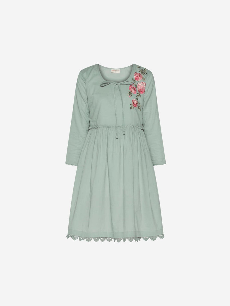 Bombay Paisley Sage-Green Fit-And-Flare Dress