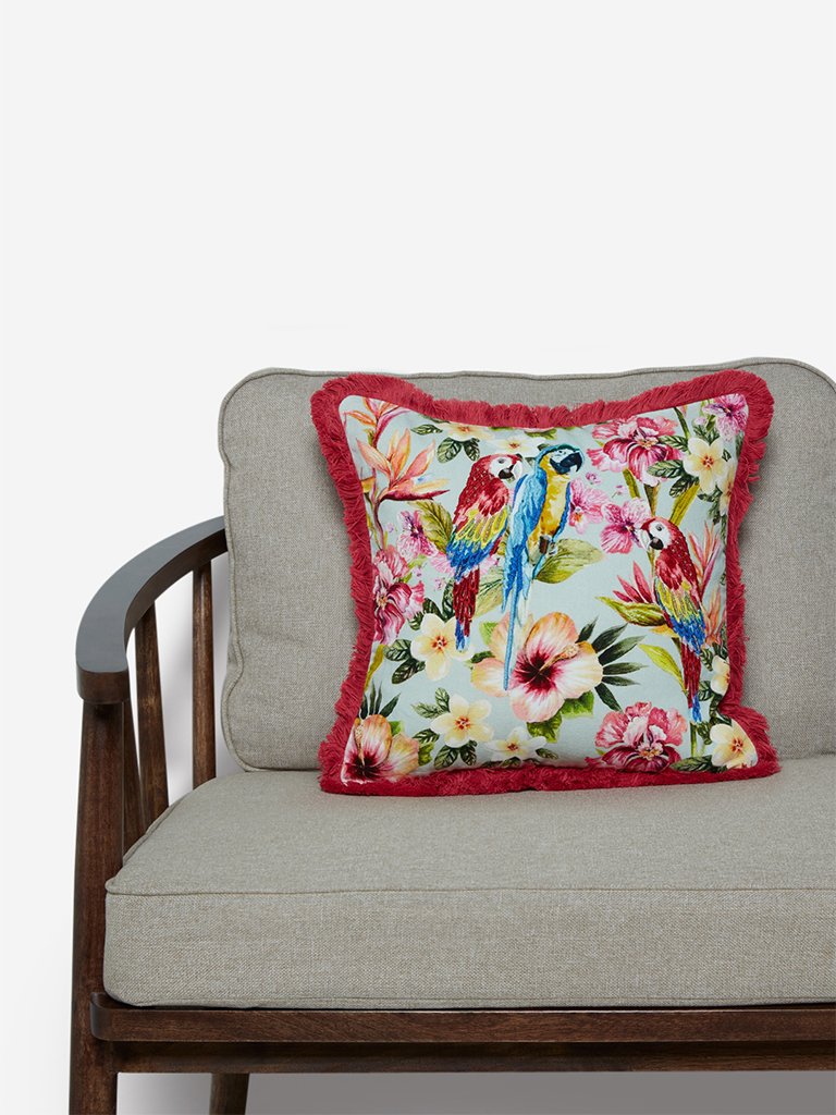 Westside Home Multicolour Tropical Cotton Cushion Cover