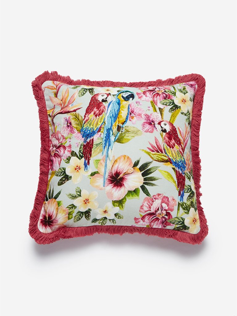 Westside Home Multicolour Tropical Cotton Cushion Cover