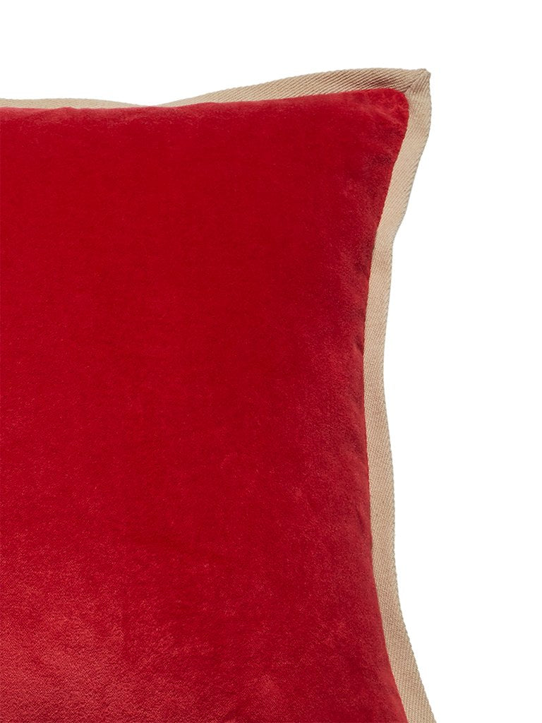 Westside Home Red Velveteen Cushion Cover