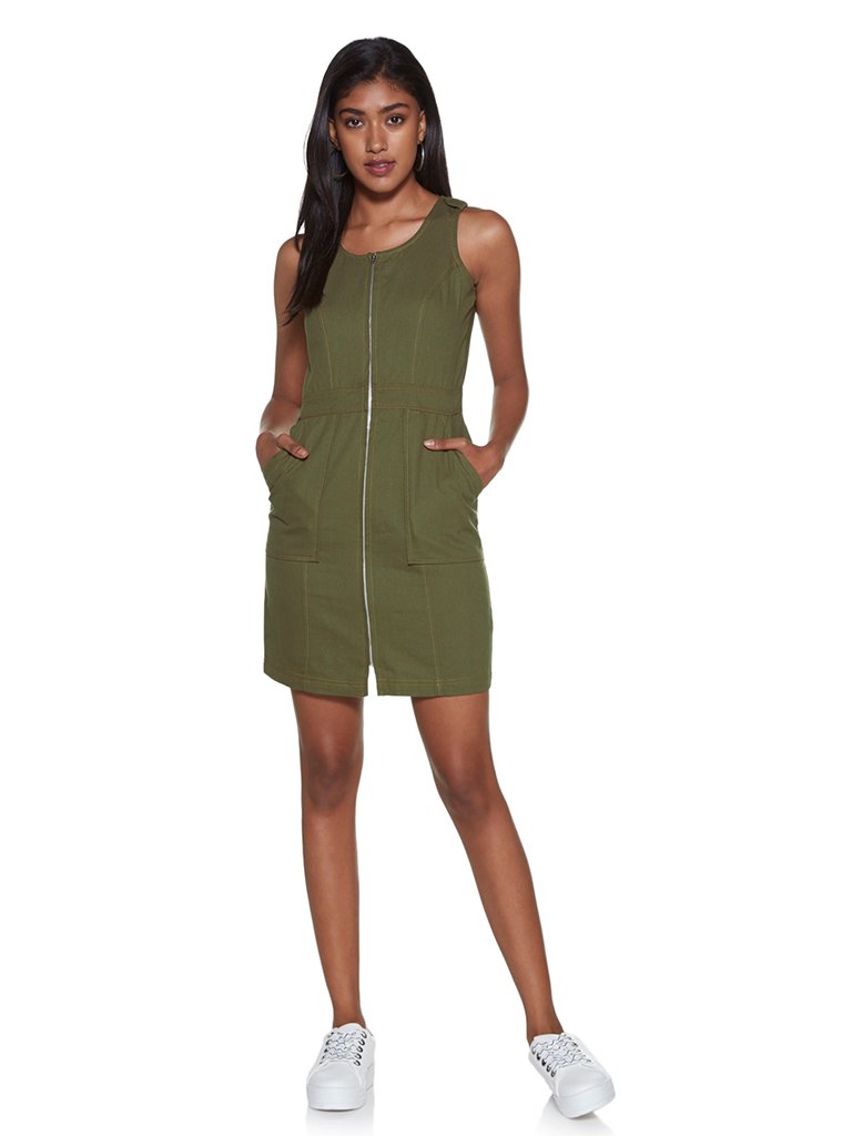 Nuon Khaki Pure Cotton Nelson Dress