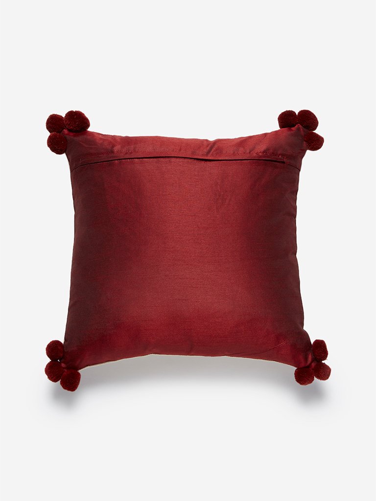 Westside Home Multicolour Floral Embroidery Cushion Cover