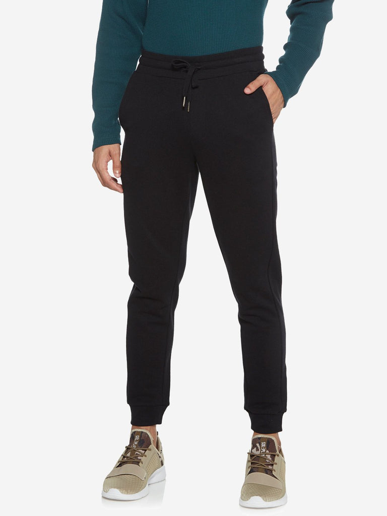 ETA Black Self-Textured Joggers